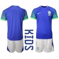 Fotballdrakt Barn Brasil Bortedraktsett VM 2022 Kortermet (+ Korte bukser)